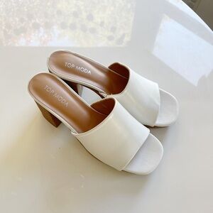 Top Moda Block Heel Mule Sandals - 9